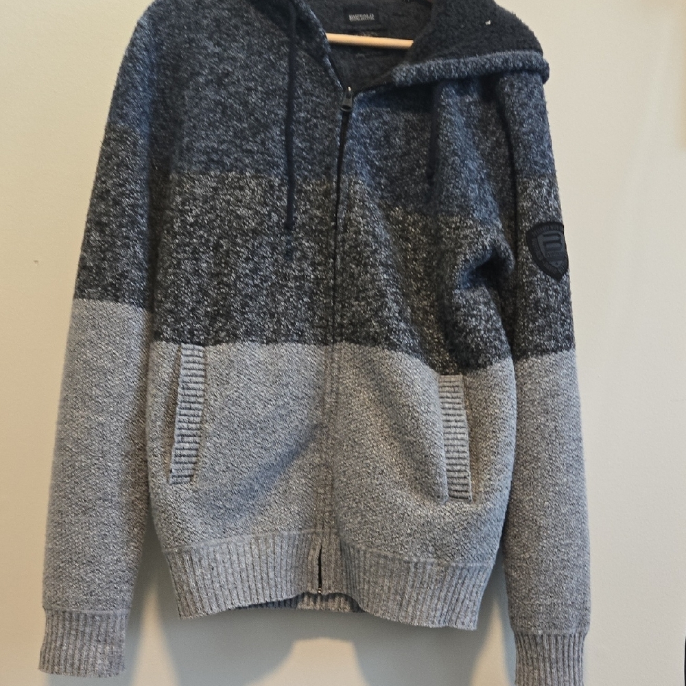 Buffalo David Bitton Two-Tone Gray Zip-Up Sweater